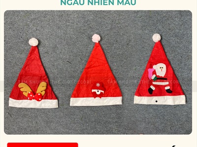 Nón Noel vải người lớn [Nhiều kiểu - ĐK 27cm] NON-X-03